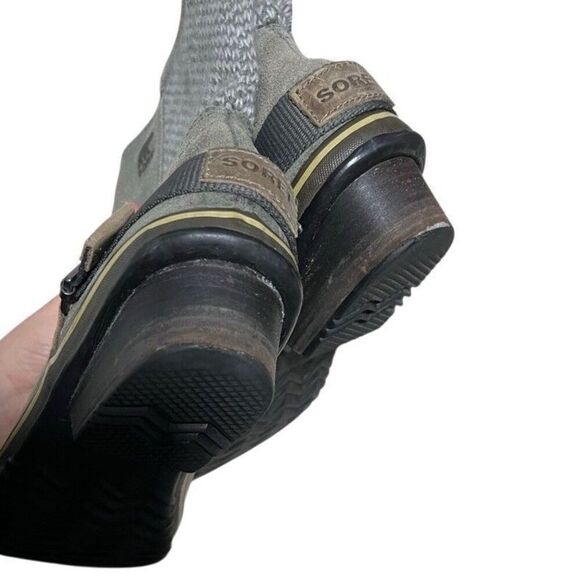 Sorel Brown Slim Shortie Boot Women Sz 9 Gray Waterproof Rubber Leather - Picture 8 of 10